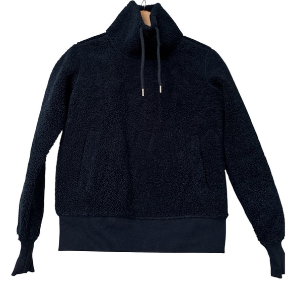 BROOKS BROTHERS,  ladies navy blue Teddy Fleece Funnel Neck pullover, XS - Picture 1 of 7